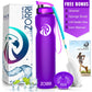 ZORRI 32 oz Water Bottle with Cleaning Brush & Strainer, Leakproof BPA & Toxic Free Lightweight Drinking Water Bottles with Carrying Strap, Ensure You Drink Enough Water for Fitness Gym Outdoor