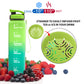 ZORRI 32 OZ Water Bottles With Time Marker & Meaurment Marked,  BPA Free Leak Proof and Lightweight Water Bottle for Gym, Fitness, Workout, Kids School, Office, Cycling, Yoga, Camping