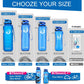 ZORRI 28 oz Water Bottle with Sponge Cleaning Brush & Strainer, Leakproof BPA & Toxic Free，Lightweight Drinking Water Bottles with Nylon Carrying Strap, Ensure You Drink Enough Water for Fitness Gym Outdoor