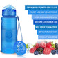 ZORRI  BPA Free Sports Water Bottles, 14oz / 400ML Lightweight Reusable Water Bottle for Gym, Fitness, Workout, Yoga, Running, Kids School