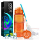 ZORRI  BPA Free Sports Water Bottles, 14oz / 400ML Lightweight Reusable Water Bottle for Gym, Fitness, Workout, Yoga, Running, Kids School