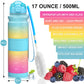 ZORRI 17OZ 500ml Reusable BPA Free  Sports Water Bottles, Lightweight Leak Proof Water Bottle with Cleaning Brush & Lock Feature Flip Top Lid for Kid School / Adults Workout, Gym, Cycling, Fitness, Gym, Yoga, Running, Camping