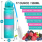 ZORRI 17OZ 500ml Reusable BPA Free  Sports Water Bottles, Lightweight Leak Proof Water Bottle with Cleaning Brush & Lock Feature Flip Top Lid for Kid School / Adults Workout, Gym, Cycling, Fitness, Gym, Yoga, Running, Camping