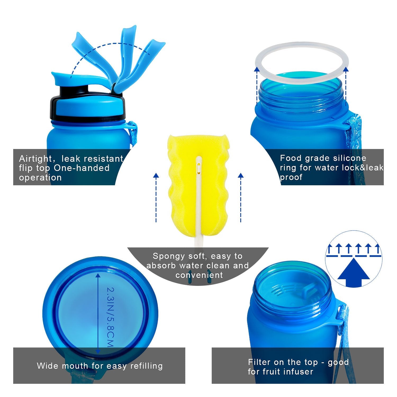 Sports Water Bottles with Flip Lid – wislibe