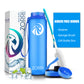 ZORRI 28 oz Water Bottle with Sponge Cleaning Brush & Strainer, Leakproof BPA & Toxic Free，Lightweight Drinking Water Bottles with Nylon Carrying Strap, Ensure You Drink Enough Water for Fitness Gym Outdoor