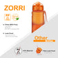 ZORRI BPA Free Sports Water Bottles, 17oz / 500ML Lightweight Reusable Water Bottle for Gym, Fitness, Workout, Yoga, Running, Kids School...